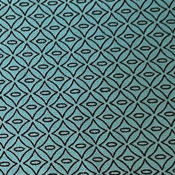 LOFT Teal & Black Wrap Dress With Fabric Belt - Picture 4 of 11